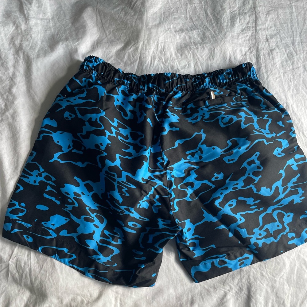 Blue and black Boss swim shorts #swimshorts